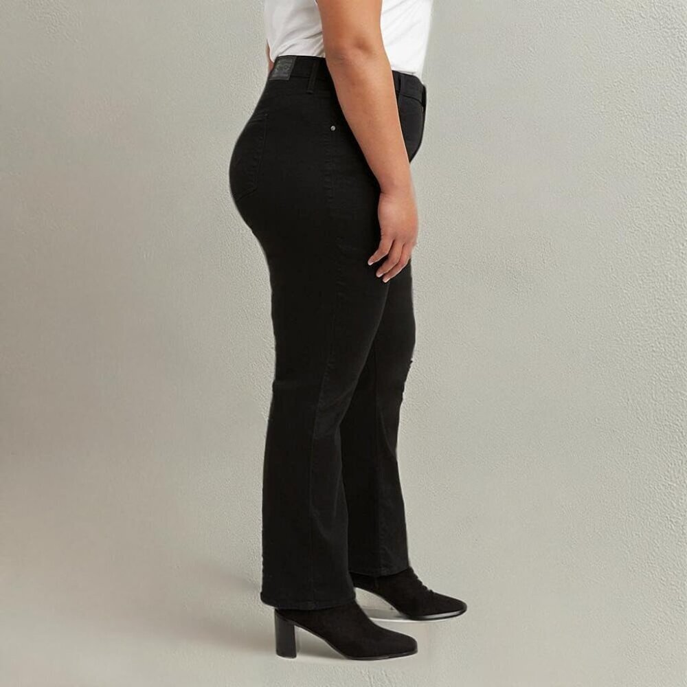 Womens Plus Size High Rise Straight Jeans Cotton Blend 18 Plus Comfortable - Picture 4 of 5